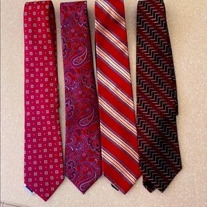 Set of 4 Men’s Ties Reds Great Condition